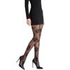 Vintage Rose Schwarz Weiß Strümpfe Damen Durchsichtig Floralmuster Strumpfhosen Floral Jacquard Strumpfhosen Anti-Haken Netz Weiche Strümpfe