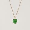Modernlike 14K Gold-filled Silver Green Quartz Crystal Heart Necklace