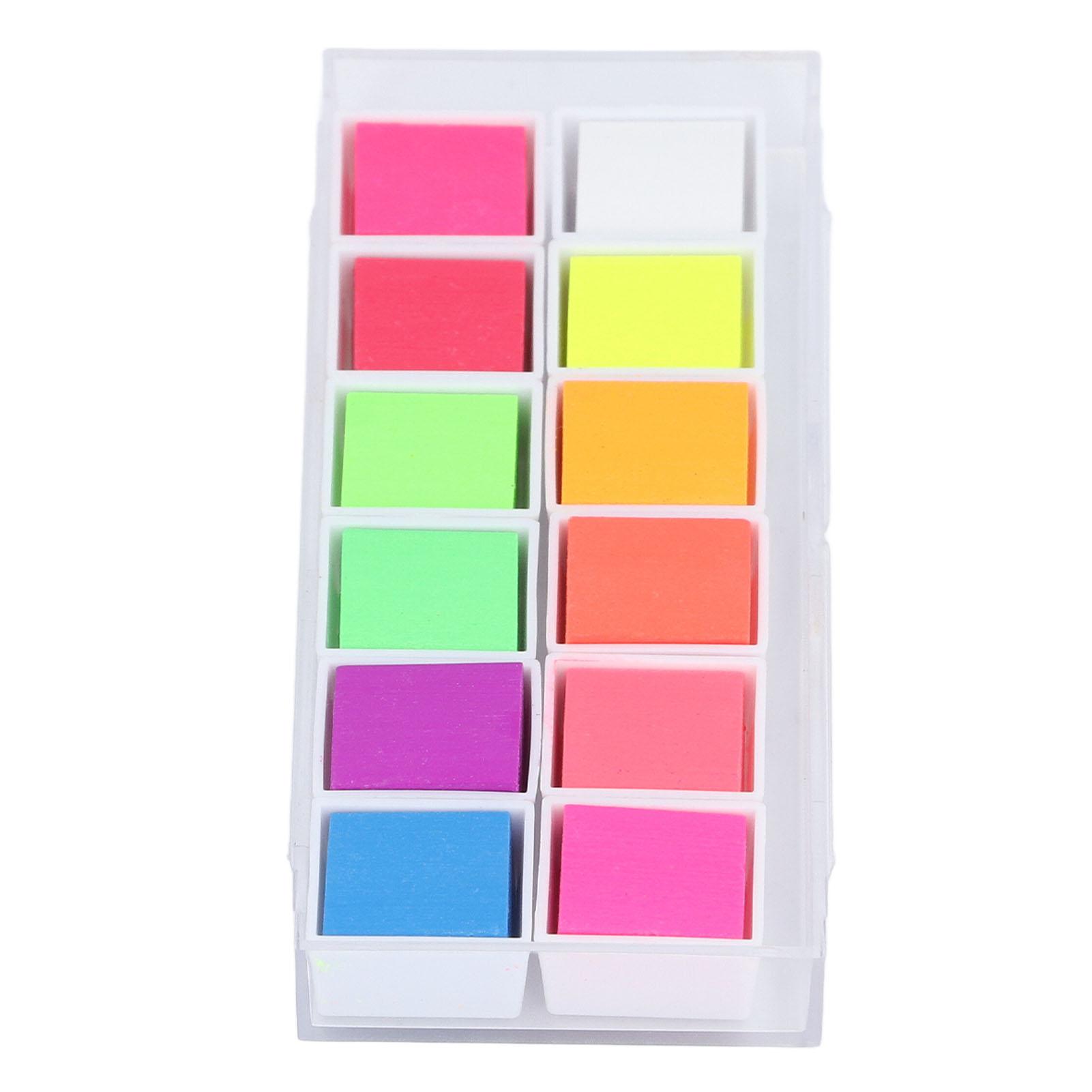 Neon Aquarelverf Set 12 Kleuren Fluorescerend Kunstbenodigdheden met Opbergdoos