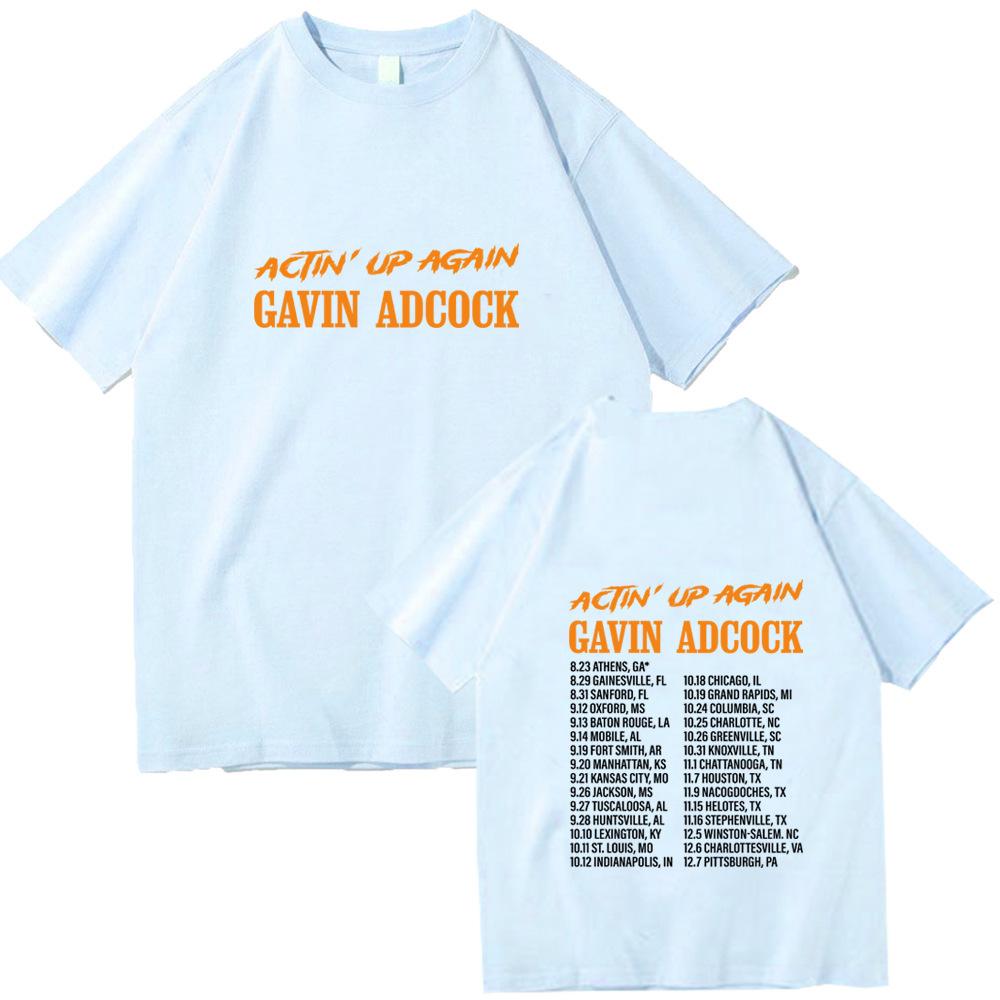 Gavin Adcock Actin' Up Again Tour 2026 Music Fans Gift  100% Cotton T-shirt