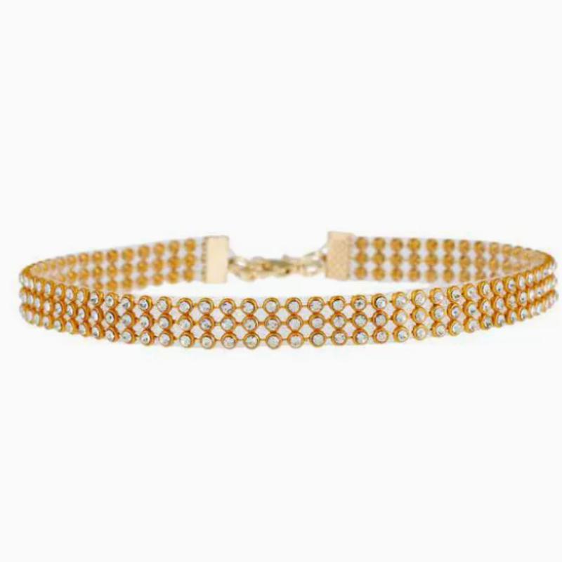 Women Fashion Full Diamond Crystal Rhinestone Choker Collar Chain Necklace Luxury Wedding Jewelry