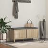 Hallway Bench with Cushion and Storage Sonoma Oak Finish 100 x 38 x 46 cm