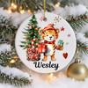Personalised Name Christmas Keepsake, Animals Christmas Ornament, Tree Decor, Xmas Disc, Bauble