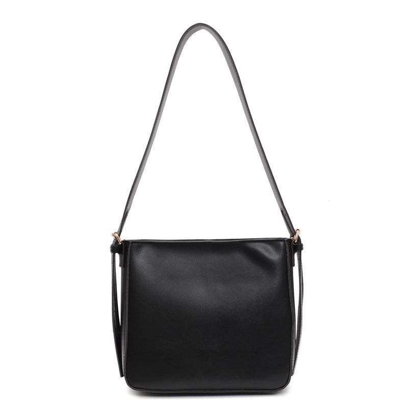 

Retro large-capacity bag women s spring new trendy fashion bucket bag texture niche underarm bag mother and child bag чёрный