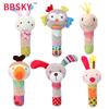 BBSKY Plush Rabbit Baby Rattle and Squeeze Toy