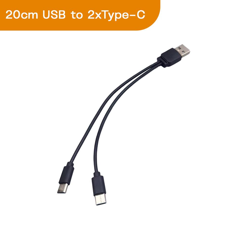 12cm/20cm Short 4 In 1 Multi USB Charging Cable 4 Ports Type-C Splitter Cord 5V 2A For Cellphones Smartphone Tablet