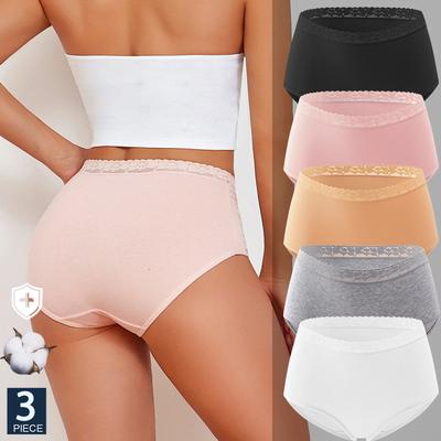3 Stück/Set S-XXL Damen Sexy Baumwoll-Slips Unterwäsche Damen-Unterhosen Damen-Slips Baumwoll-Pantys Mädchen Intimates Dessous