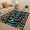 Retro Aztec Totem Maya Mask Sun God Living Room Non-Slip Area Rug Soft Carpet For Bedroom Sofa , Easy Clean Home Doormat Playmat