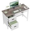 Desk, 120 X 50 Cm, 3 Drawers, White Wood Effect Top, Rustic