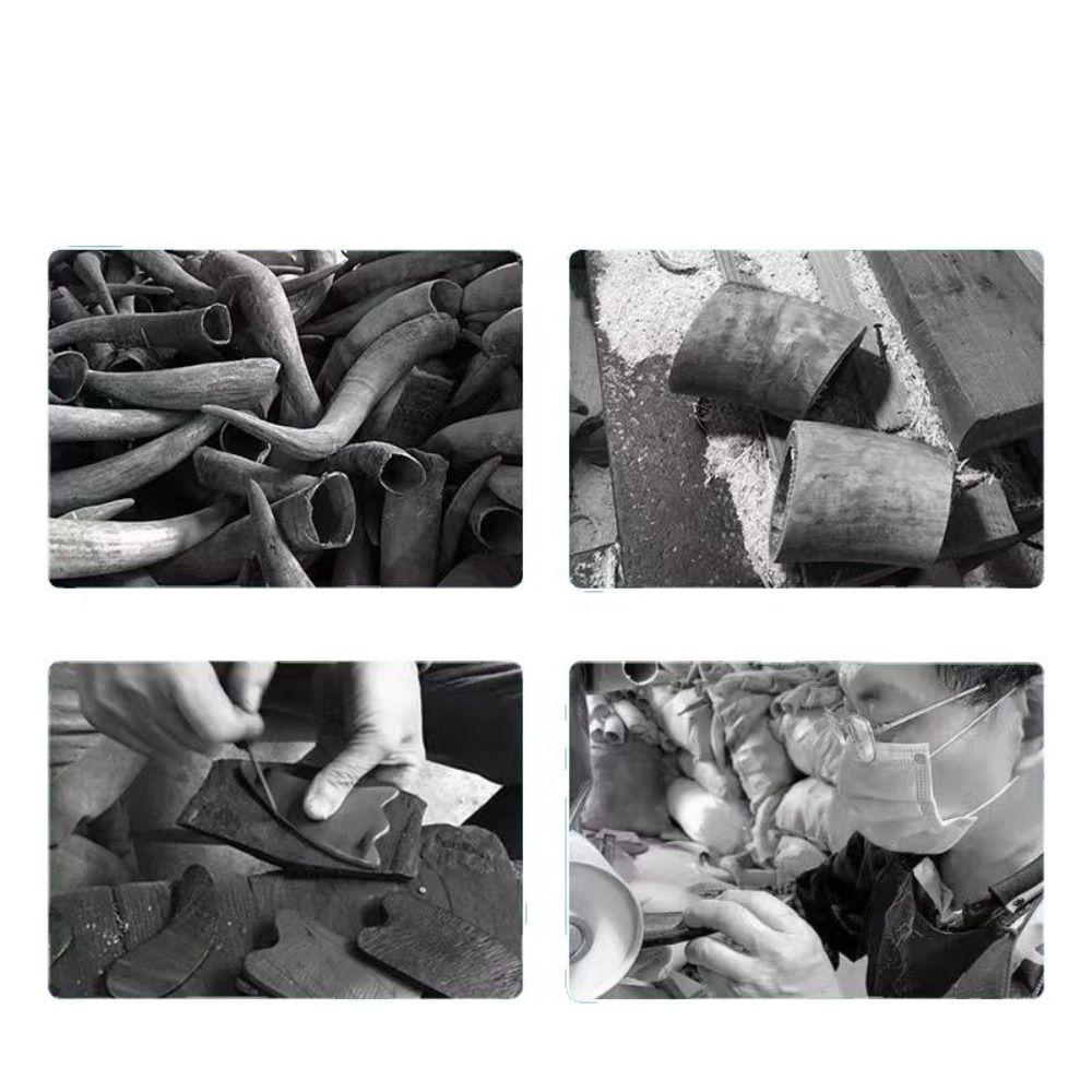 Meridian Scrapping Wide Tooth Scalp Massager Brush Gua Sha Buffalo Horn Meridian Comb  Men