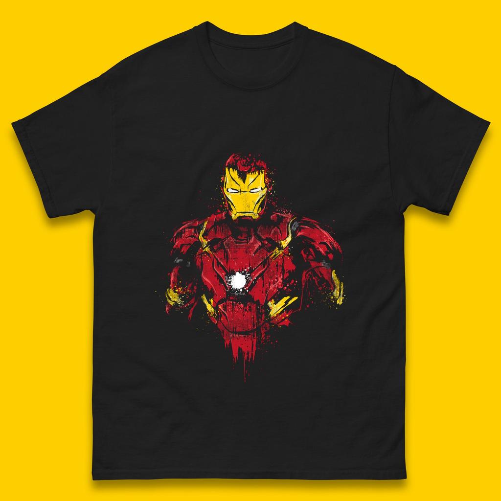 Marvel Avengers Iron Man Distressed Portrait Superhero Comic Book Character Iron-Man Marvel Comics Mens Tee Top