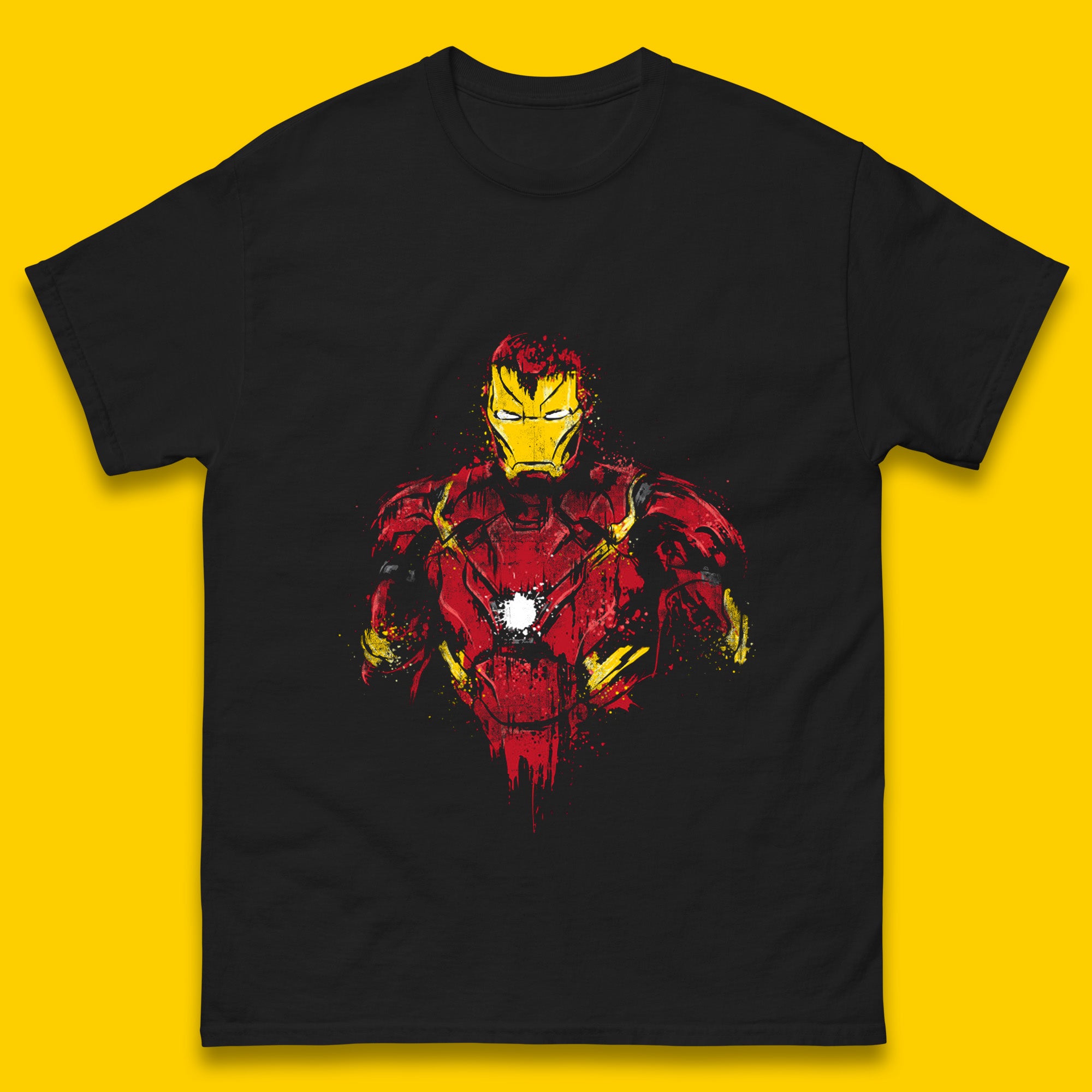 

Marvel Avengers Iron Man Distressed Portrait Superhero Comic Book Character Iron-Man Marvel Comics Mens Tee Top 2XL