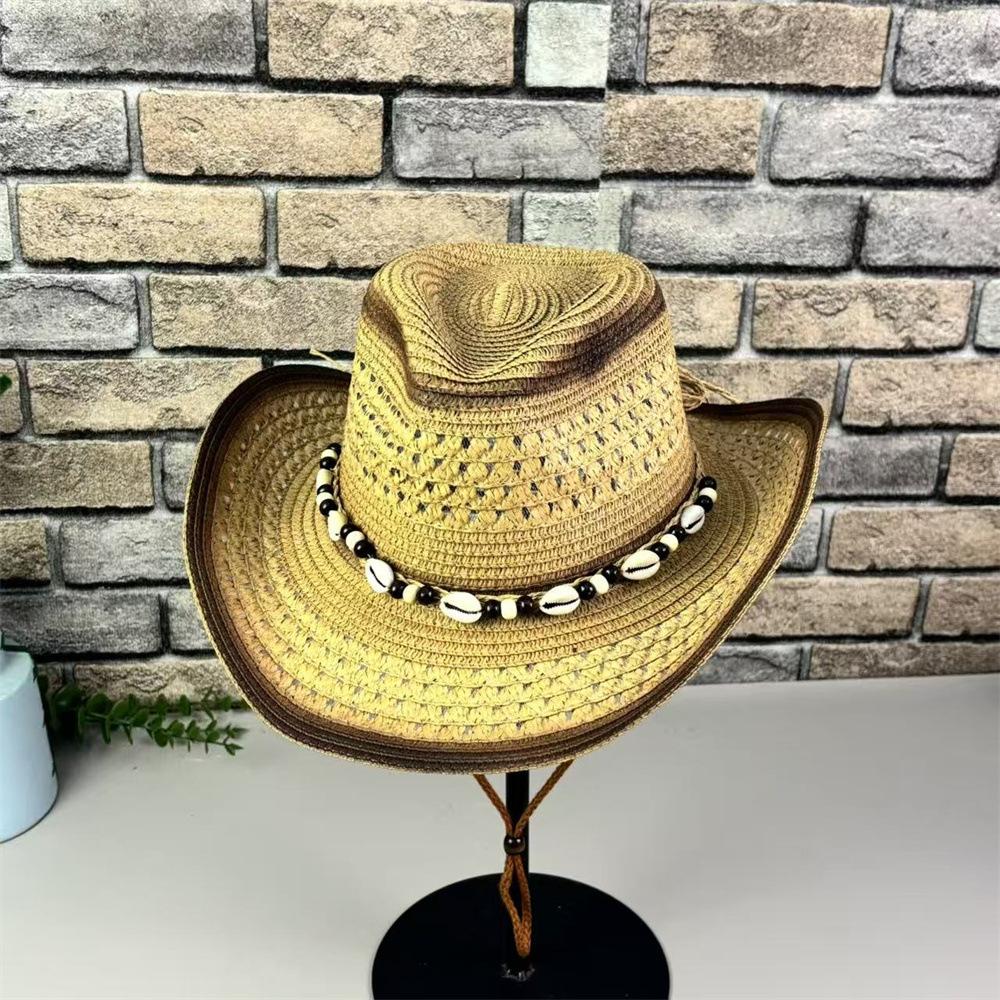 European and American accessories, western cowboy hat, retro ethnic style jazz hat, spring and summer men's and women's sunscreen hollow sun hat