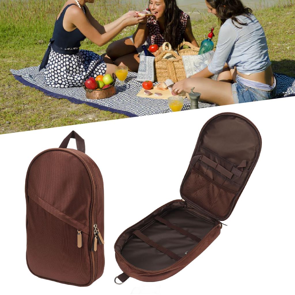 Camping Cooking Utensil Bag Polyester Multifunctional Portable Camping Cookware Storage Bag for Outdoor BBQ Travel