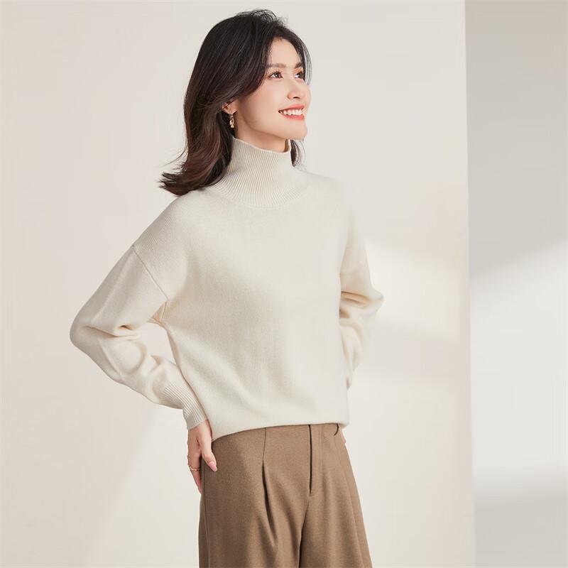 Jinjuan Women's 100% Merino Wool Double Lapel Warm Sweater