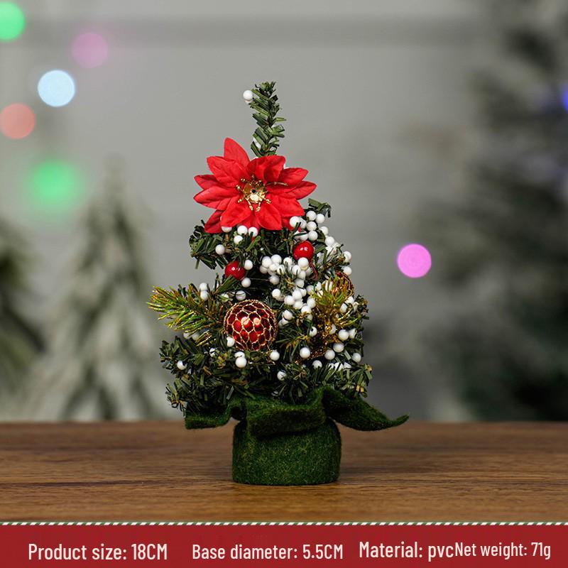 20cm Mini Christmas Tree Ornament - Small Holiday Desktop Decoration Gift