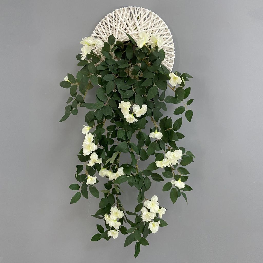Wisteria Vine Artificial Silk Flower Wall Hanging for Indoor Decoration