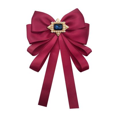 Retro Stoff Perle Schleife Brosche Koreanische Schleife Kristall Krawatte Hemd Krawatte Modeschmuck Für Damen Bekleidungszubehör