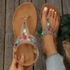 Summer Bohemian Beaded Sandals for Women Slip On Comfort Clip Toe Rome Flat Heels Non Slip Beach Woman's Sandals Sandalias Mujer