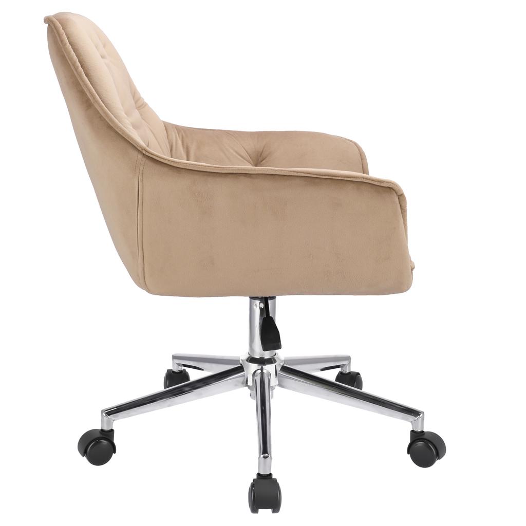 Beige LARGO armchair on a silver foot