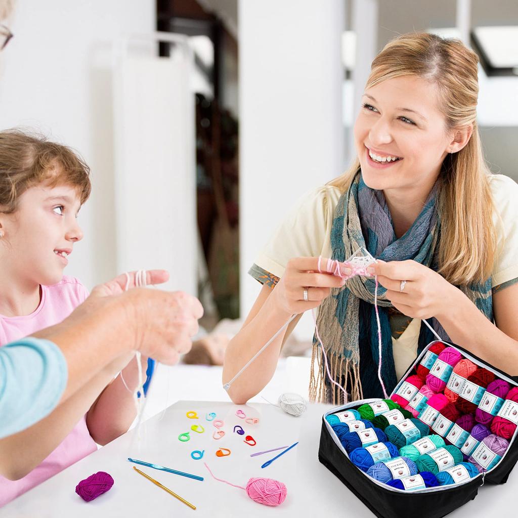 Inscraft Acrylic 62 Crochet 17g per Includes Crochet Darning and Row Soft Scrubbing Knitting Case Day Gift Yarn, Colors, Yarn, Ball, Hooks, Needles,