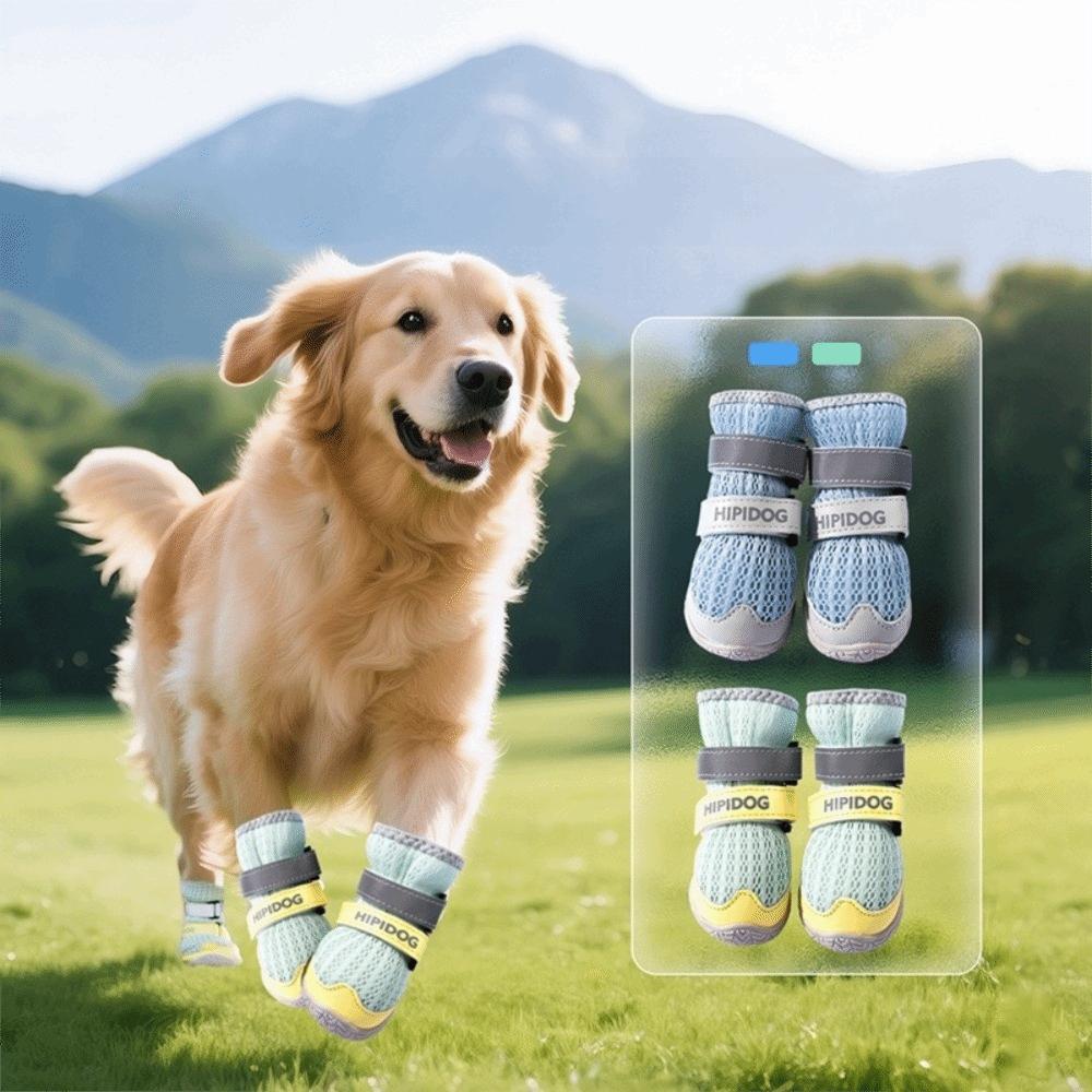 2Pcs Mesh Pet Sandals Non-slip Puppy Paw Protector Portable Dog Foot Cover For Medium/Large Dogs