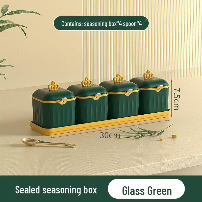 Moisture-Proof Seasoning Box Set: Sealed Spice Jars & Multi-Compartment Storage
