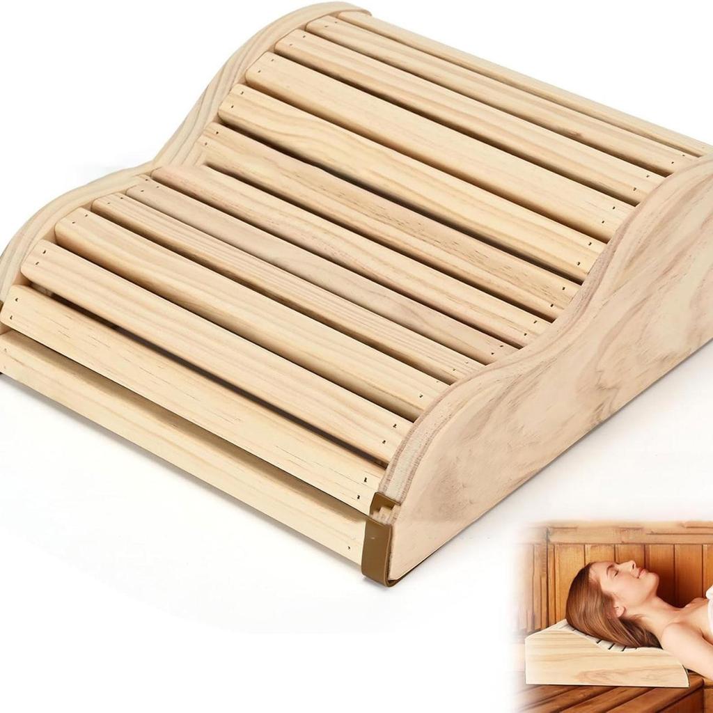 Sauna Headrest Wooden Modern Equipment Ergonomic Portable Accessory Neck Pillow for Women Men Friend