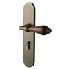 Mid-Century Silent Magnetic Bronze Door Handle with Lock for Indoor Wooden Bedroom Doors