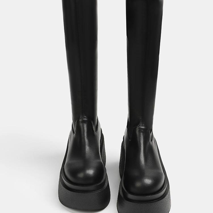 Elastic Boots Women's Long Boots Small Knight Boots Skinny and High Thick Sole Height Boots High Boots Skinny Boots Women