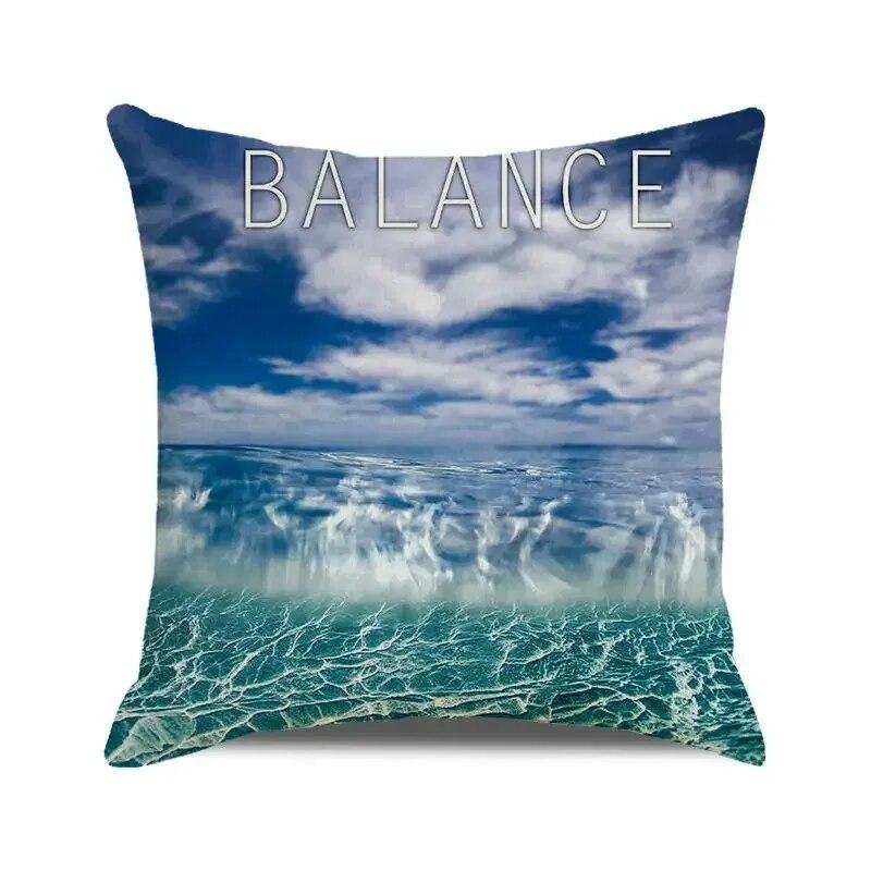 Seascape Theme Decorative Pillow Case Letter Beach Ocean Animals and Plants Home Hotel Living Room Sofa Cushion Cover