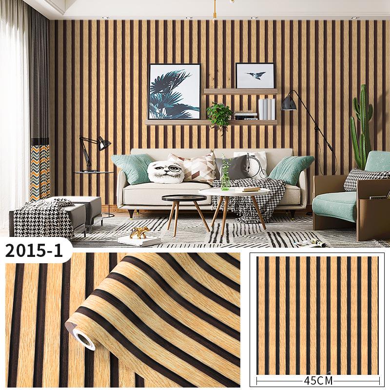 Self-Adhesive Imitation Wood Grain Wallpaper - Moisture-Proof Wall Decoration for Bedrooms