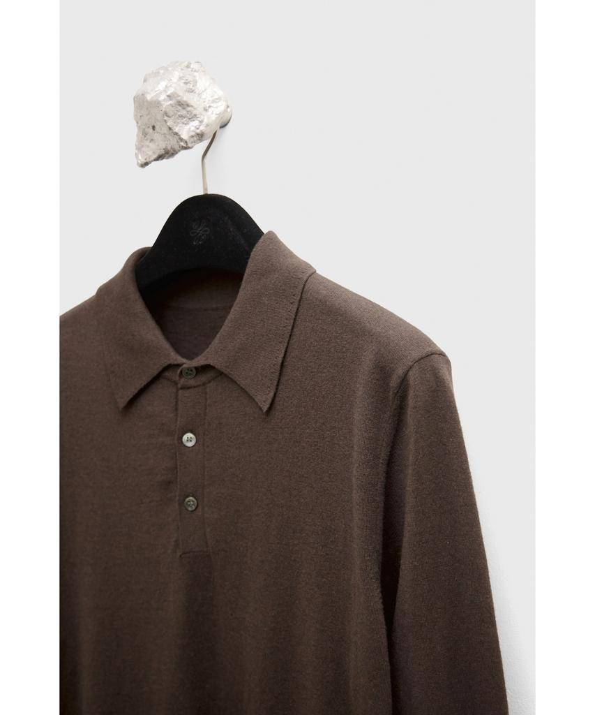 YOUTH Cotton Cashmere Polo Shirt - Dark Brown