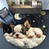 Sleeping French Bulldog Round Area Rug,Carpet Rug for Living Room Bedroom Sofa Playroom Decor,Non-slip Floor Mat