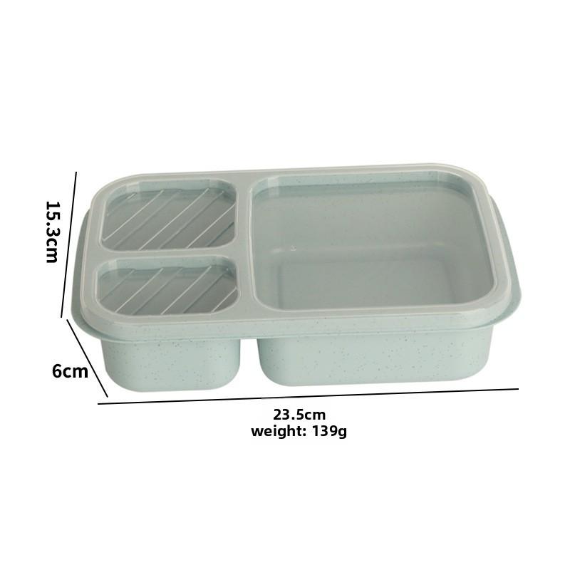 Wheat Straw Student Compartmentalized Lunch Box, Lunch Box for Cafeteria Fast Food, Outdoor Portable Microwaveable