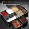 Stainless Steel Multi-Compartment Seasoning and Toppings Box for Commercial Use