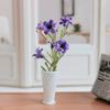 Miniature Flowers Mini Plant in Vase Model Miniature Faux Plant with Flowers for Doll Mansion Decoration Photography Display