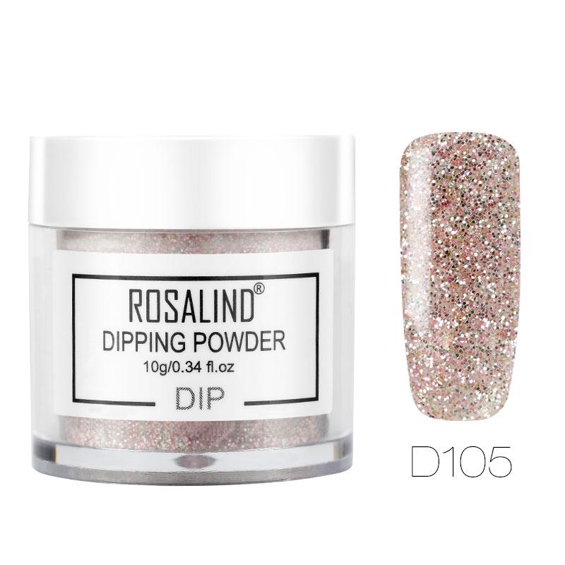 ROSALIND 10g Proszek do zanurzania Nail Natural Color Holograficzny brokat Nail Art Powder Nie ma potrzeby utwardzania lampą