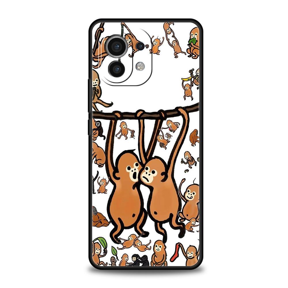 Monkey And Banana Phone Case Cover for Xiaomi Mi 17 15 14 13 12 11 Ultra 15T 14T 13T 12T 11T Pro Lite 5G Soft TPU Shell Fundas
