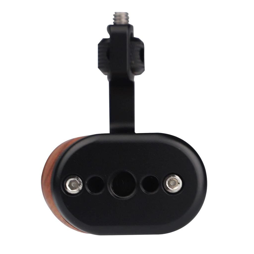 Universal Wooden Side Handle Grip for DV Video Cage Rig DSLR with Cold Shoe Mount Wood Grain 1/4" Screw, Finish.