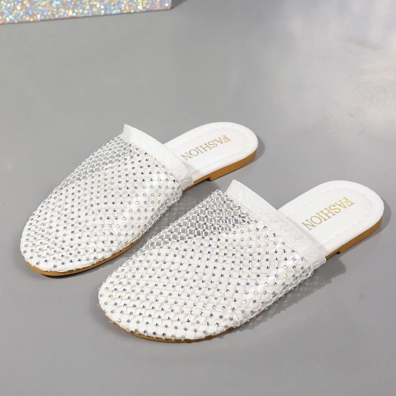 

Casual women s tide design breathable half slippers low heel woven mesh new summer summer fisherman no 35