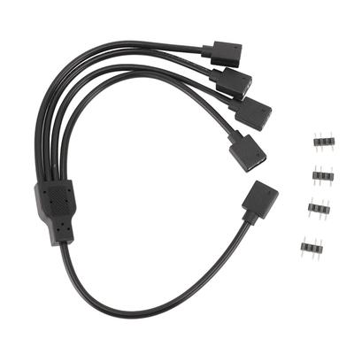 ARGB Splitter Cable 1 To 4 Female To Female 5V 3 Pin RGB Splitter Extension Cable for Computer Chassis CPU Cooler and