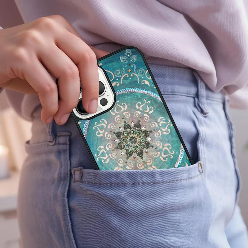 Turquoise Mandala Phone Case For iPhone 17 Air 15 16e 14 13 Pro Max Coque 12 11 Pro Max PLUS cover