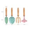 Cute Leaf Shaped Garden Tool Kids Beach Snow Field Toy Wooden Handle Mini Gardening Hand Tools For Potting Weeding Planting