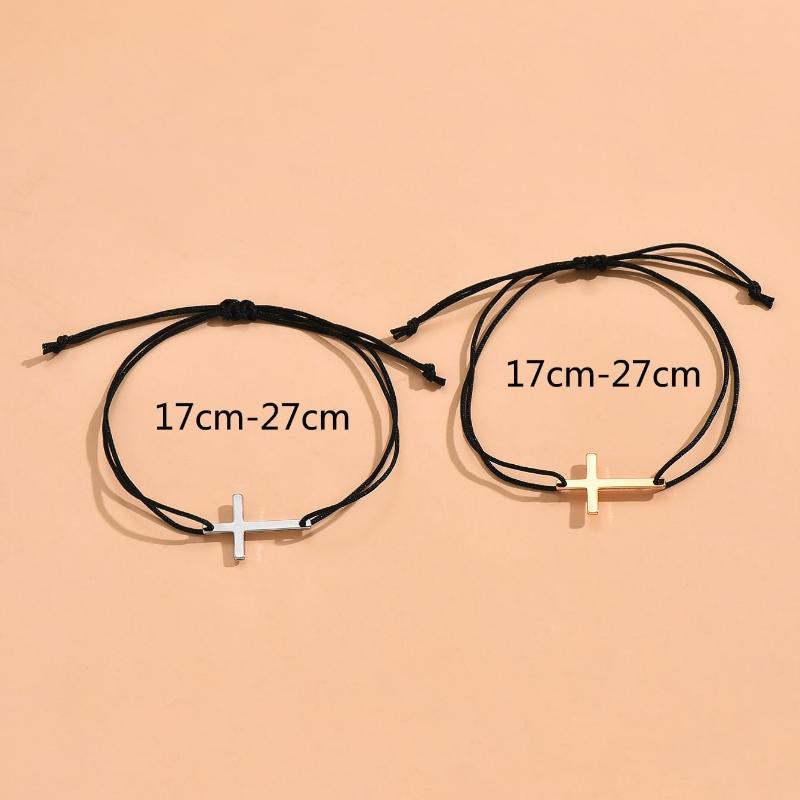 2 Stück Paar Kreuz Dekor Armband Kupferschmuck Passende Armbänder