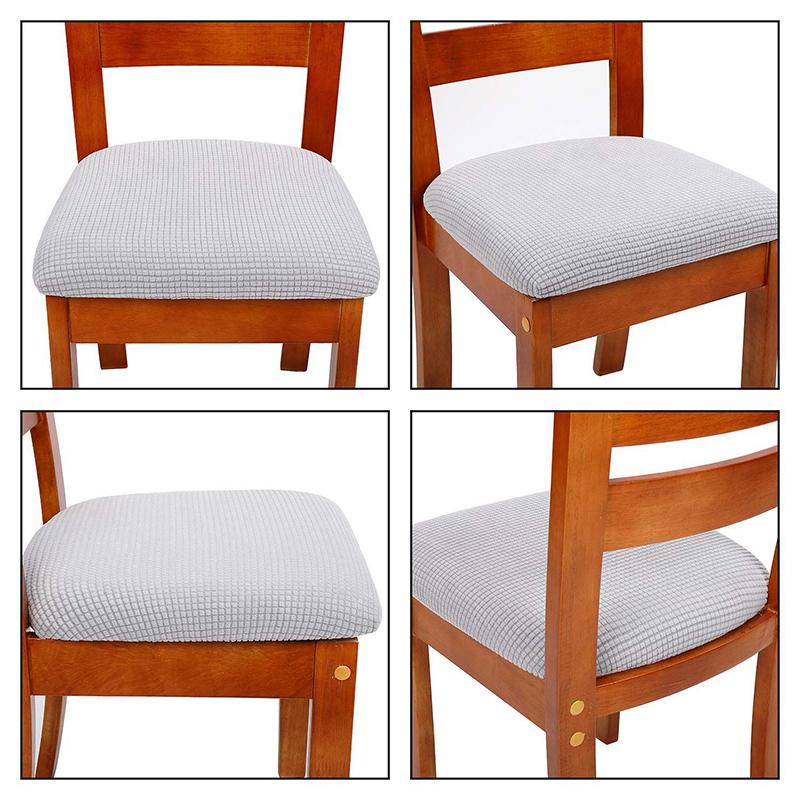 Corn Fleece Fabric Chair Cushion Cover Dining Room Office Home Elasticized Elastic Spandex Round Chair Protective Covers Removable Seat Protectors