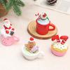 Christmas Decorations, Santa Claus Snowman Resin Cake Figurine, Home Tabletop Decoration