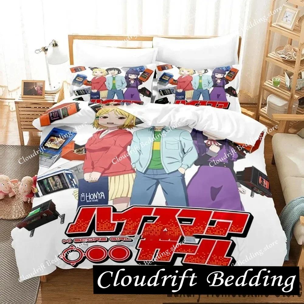 Hi Score Girl Anime Bedding Set Duvet Cover Bed Set Quilt Cover Pillowcase Comforter king Queen Size Boys Adult Bedding Set