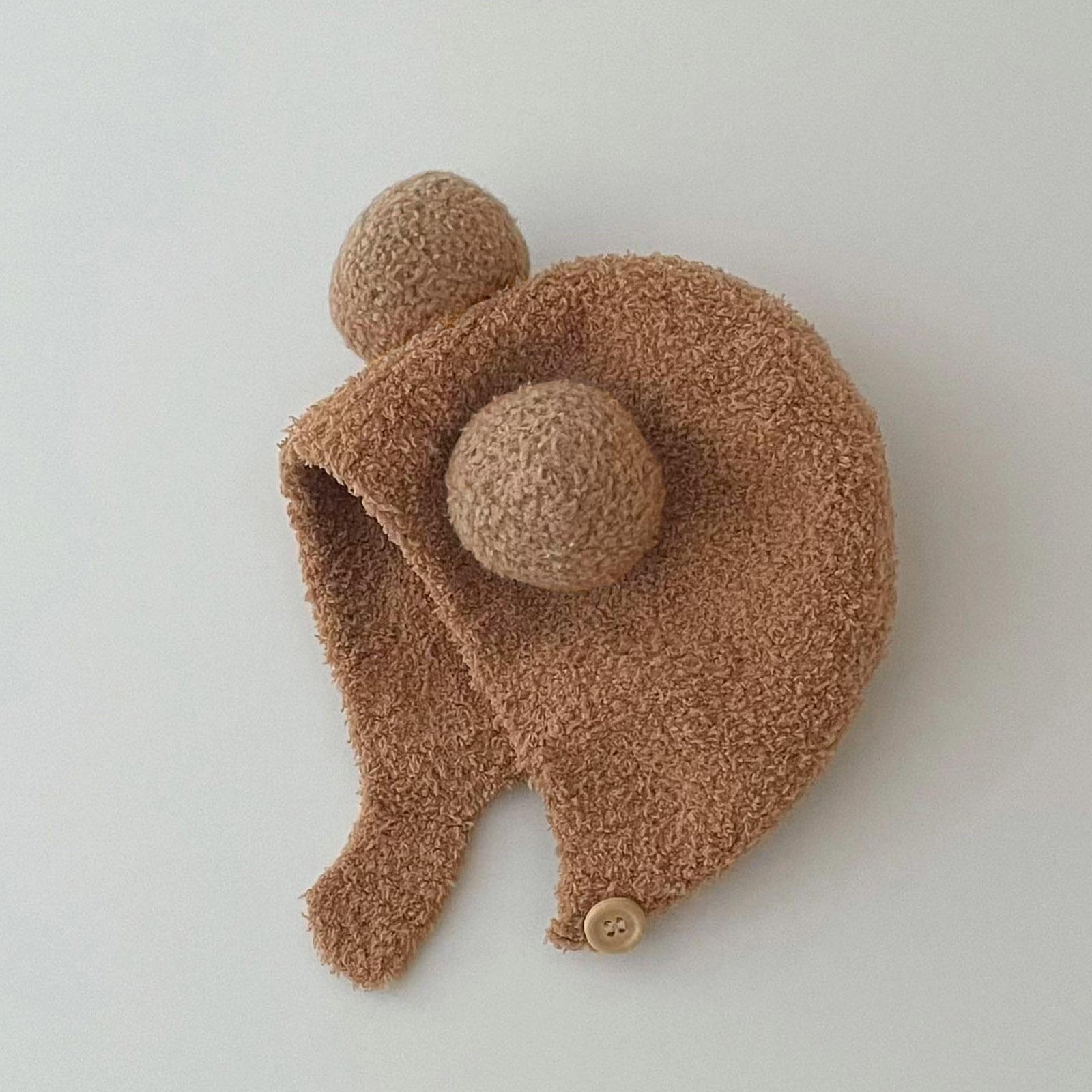 

Зимняя шапка-ушанка для младенцев и маленьких детей коричневый