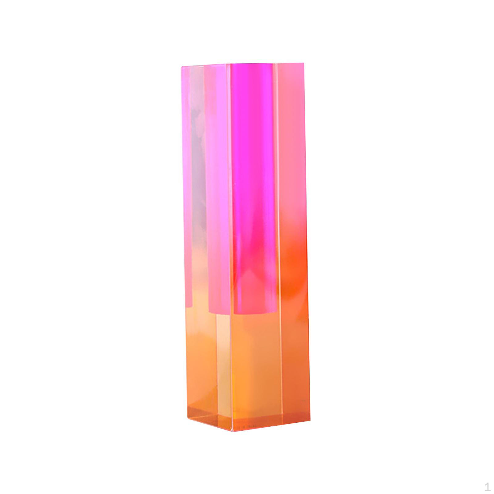 

Acrylic Bud Vase for Flowers Column Design Kitchen And Bedroom Orange Pink